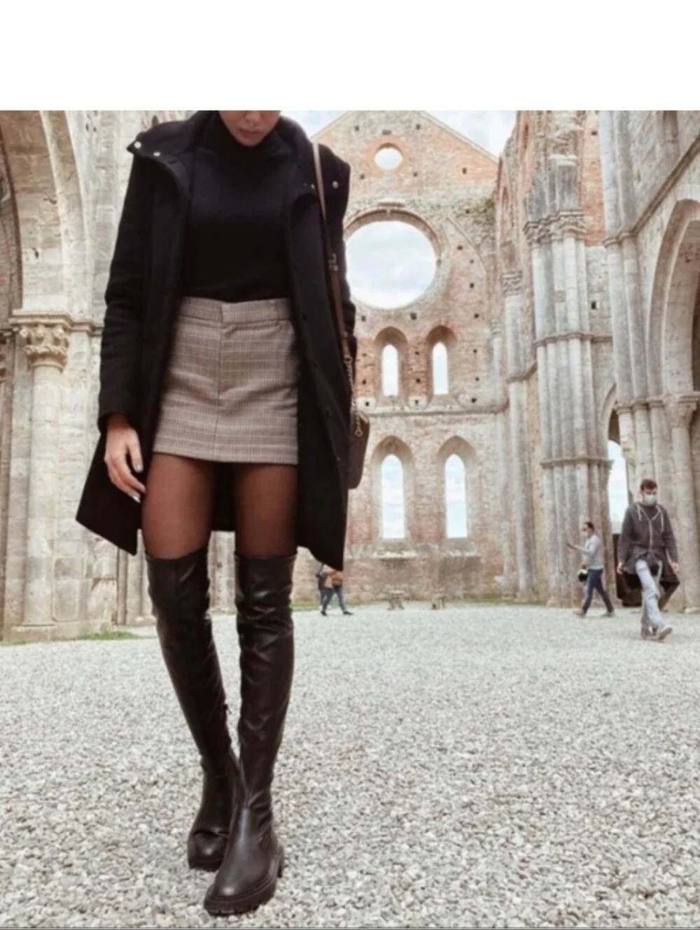 Zara Black Over-the-Knee Flat Boots